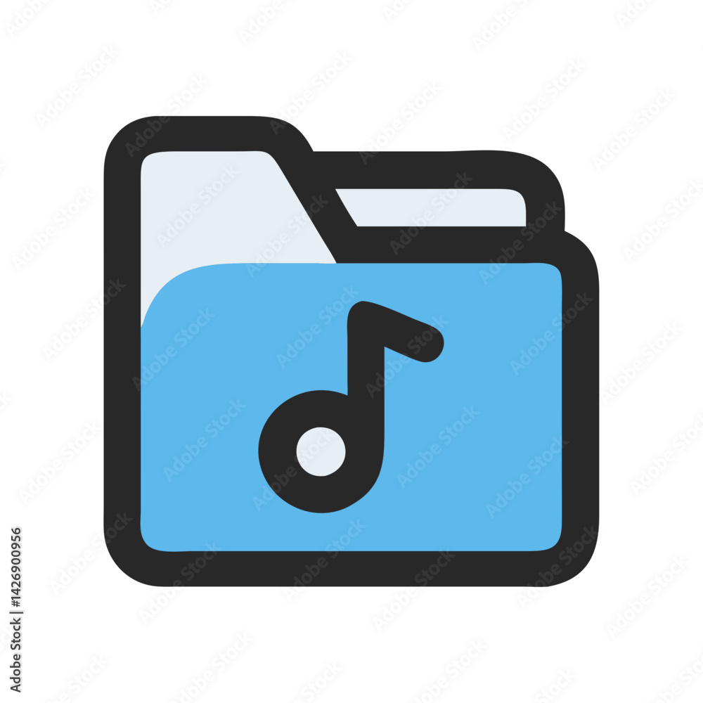 File Explorer Music Icon Music folder icon, media, and sound icon folder Stock Vector | Adobe Stock