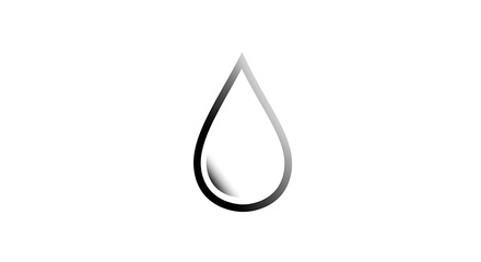 Poster - Minimal water droplet outline with a single curved line, subtle refraction hint, monochromatic elegance