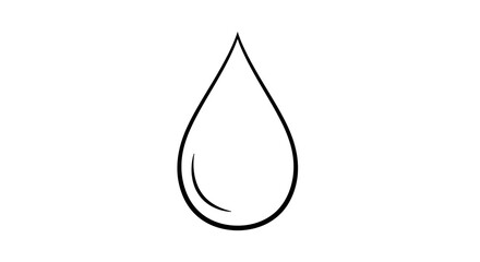 Poster - Minimal water droplet outline with a single curved line, subtle refraction hint, monochromatic elegance