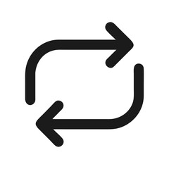 Poster - Black Refresh Icon: Sync, Repeat, Loop Symbol