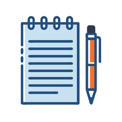 Poster - Notebook and Pen Icon for Writing and Planning