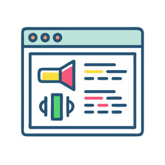 Poster - Digital Content Marketing Online Presentation Illustration for Advertising