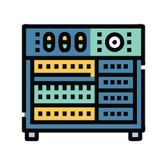 Poster - Server rack illustration for technology and digital infrastructure