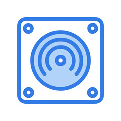 Poster - Blue network symbol, wifi, connection signal, wireless icon