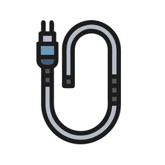 Poster - Stylized USB cable icon with black background design