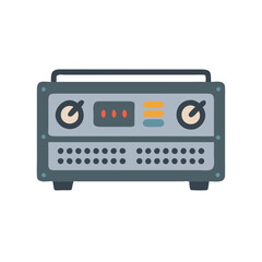Poster - Vintage Audio Amplifier with Knobs and Lights Illustration
