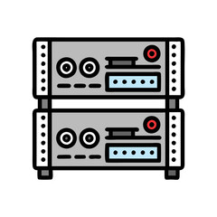 Poster - Stacked server racks: data center infrastructure illustration