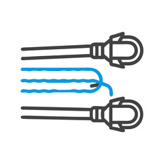 Poster - Vector Illustration of Robotic Grippers Connected to a Flow
