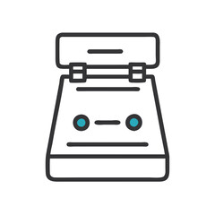 Poster - Simple Black Scanner Machine Line Art Illustration Design