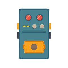 Poster - Retro Control Panel with Knobs and Buttons Cartoon