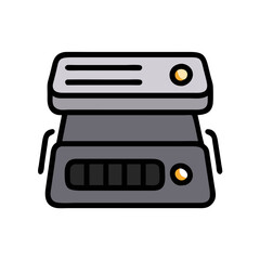 Poster - Retro Server Icon: Computer Hardware and Data Storage