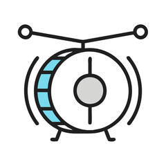 Poster - Simple alarm clock icon vector illustration on black