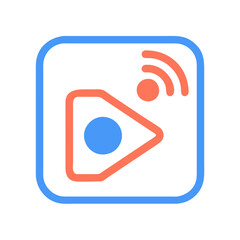 Poster - Media streaming symbol on black background for modern apps