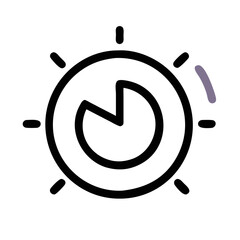 Poster - Minimalist alarm clock illustration on a black background