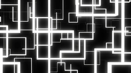 Poster - A simplistic geometric pattern featuring white lines on a black background, creating a modern and striking visual that enhances any design project.