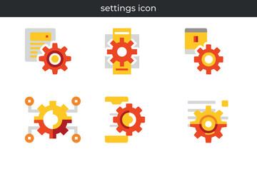 Abstract flat design settings icon vector illustration modern design