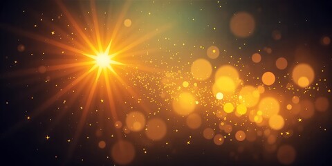 Poster - A radiant burst of light with bokeh effects and sparkling dust creating a magical atmosphere