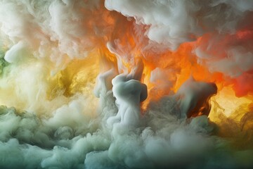 Poster - Smoke swirls in vibrant colors creating a mesmerizing display of dynamic movement and beauty, Gorgeous smoke mixing colors Silky and turbulent smoke