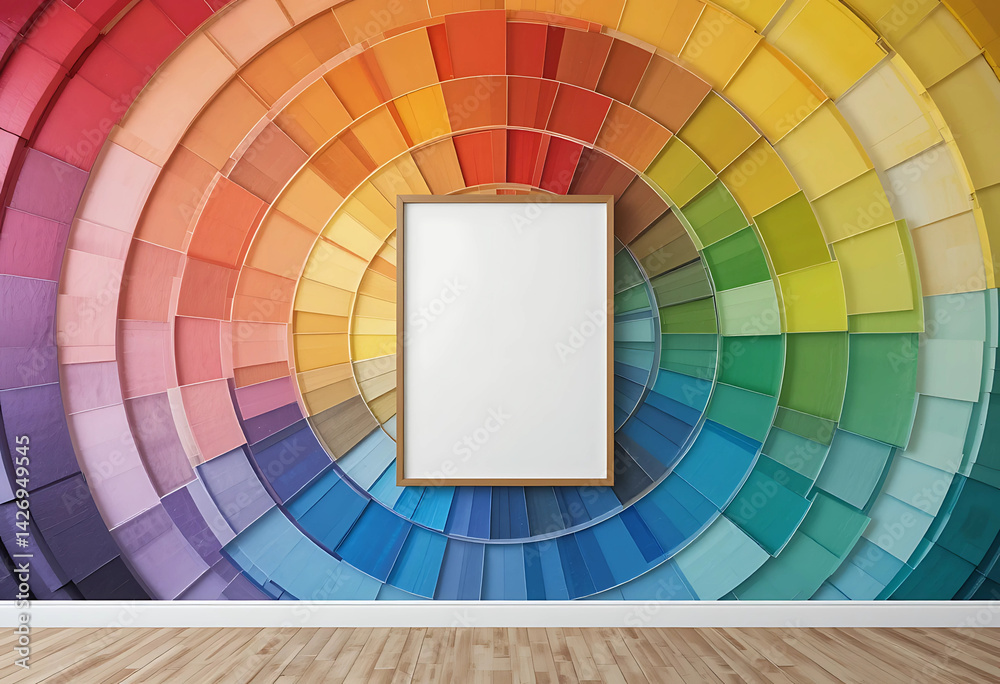 Color Wheel Wall: Circular segments in the full spectrum, like a color ...