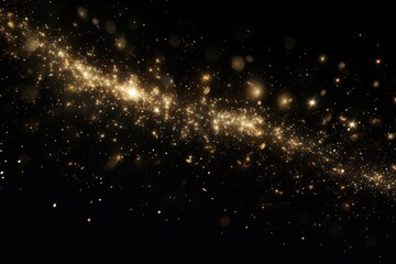 Wall Mural - golden sparkling glitter on black