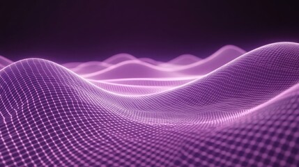 Poster - Abstract purple digital wave pattern.