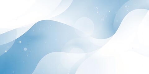 Poster - Abstract background with light blue flowing shapes and small white particles scattered around it