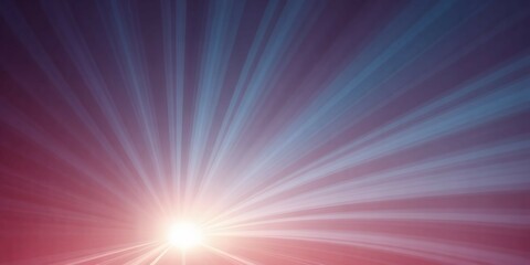 Poster - Abstract light burst with pink and blue hues radiating from a central point of intense light