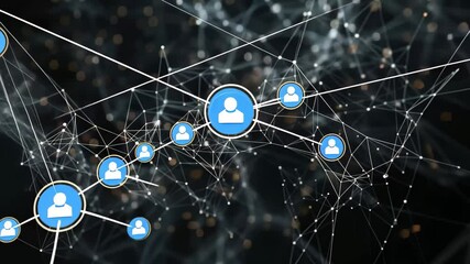 Fototapete - A digital background featuring a complex network of interconnected dots and lines, illustrating a futuristic web of connections and patterns in deep space or abstract technology
