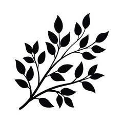 natural tree branch silhouette vector illustration