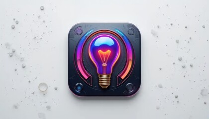 neon lightbulb: a vibrant, futuristic digital art piece