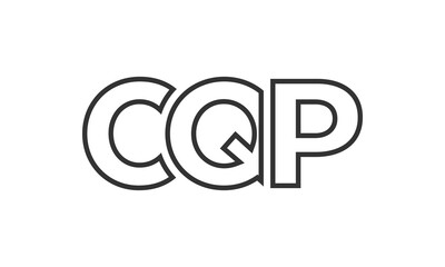 Poster - CQP logo design template with strong and modern bold text. Initial based vector logotype featuring simple and minimal typography. Trendy company identity.