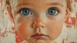 © GRACE - Portrait of a caucasian female toddler with big blue eyes and blond hair