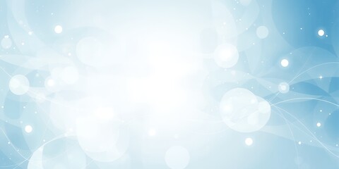 Poster - A soft blue and white abstract background with bokeh and light streaks creating a dreamy effect