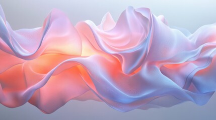 Poster - Floating, semi-transparent pastel-hued abstract forms, arranged dynamically with soft lighting emphasizing their gentle glow