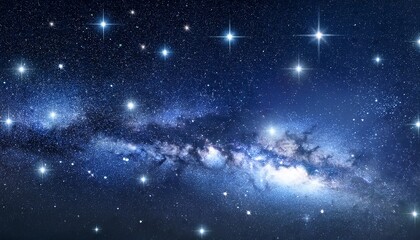 Wall Mural - deep space shining stars in night sky constellation star field galaxy