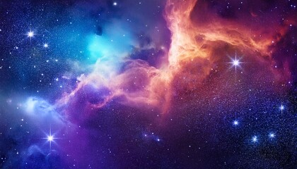 Wall Mural - colorful cosmic background with stars and nebulae