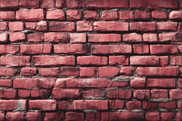 Poster - A textured red brick wall surface creating a vintage architectural background and backdrop for graphic designers, with old, textured brick in a decorative pattern.