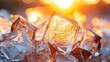© Design By Reiga - Icy crystals close up translucent geometric shapes abstract cold clear textured background