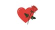 © Awan - Romantic heart symbol intertwined with a blooming rose illustration art