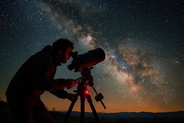 Wall Mural - stargazing under milky way