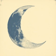 Wall Mural - A crescent moon shines brightly in the night sky