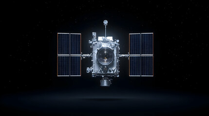 Wall Mural - Detailed 3D Model Of A Futuristic Spacecraft With Solar Panels