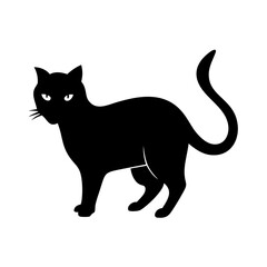  black cat icon, black cat silhouette vector illustration-simple silhouette illustration of black cat,black cat vector