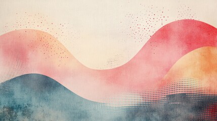 Fototapete - dotted vector art on textured pastel paper background with smooth gradient