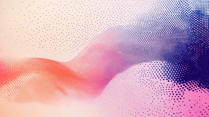 Fototapete - dotted vector art on textured pastel paper background with smooth gradient