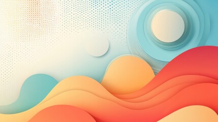 Fototapete - dotted vector art on textured pastel paper background with smooth gradient