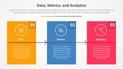 Poster - data metrics and analytics infographic concept for slide presentation with big block table box with 