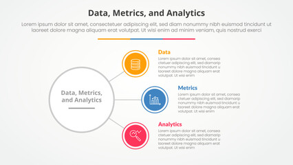 Poster - data metrics and analytics infographic concept for slide presentation with circle link connection li