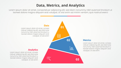 Poster - data metrics and analytics infographic concept for slide presentation with slice pyramid unbalance w