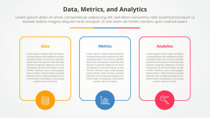 Poster - data metrics and analytics infographic concept for slide presentation with big box outline with circ